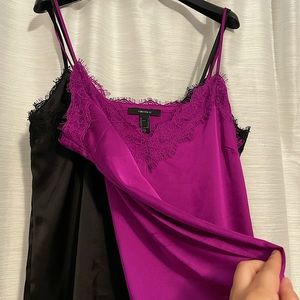 2 Satin lace tank top